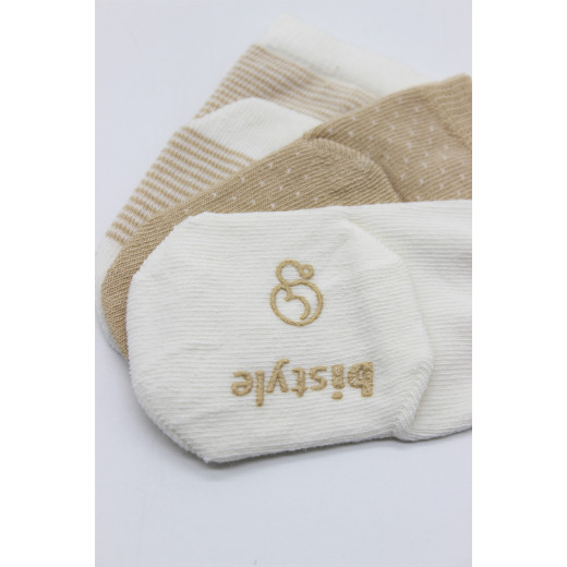 Bistyle Organic 3-Pairs Basic Socks (0-3 m) Brown