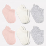 Bistyle 6-Pairs Combed Liner Socks (12-24 m) (Pink, Grey, Beige)