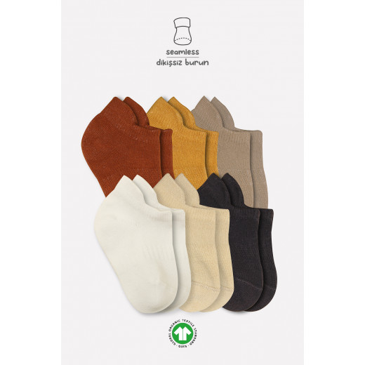 Bistyle 6-Pairs Combed Liner Socks (24-36 m) Colored