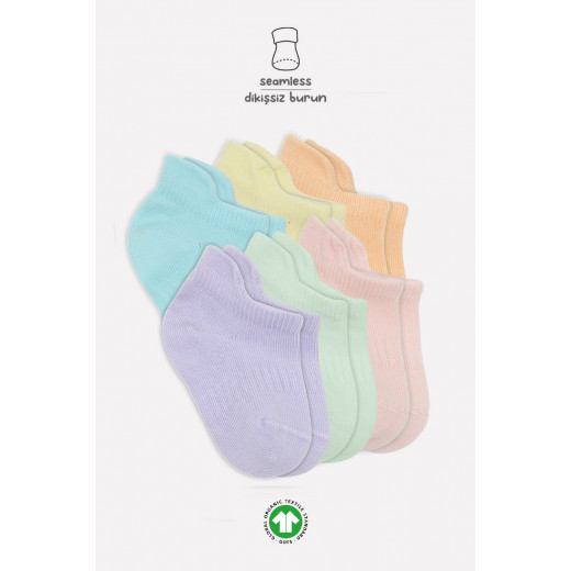 Bistyle 6-Pairs Combed Liner Socks (0-6 m) Colored