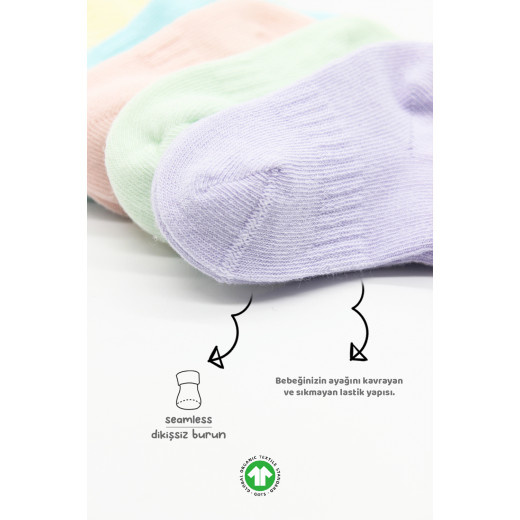 Bistyle 6-Pairs Combed Liner Socks (12-24 m) Colored