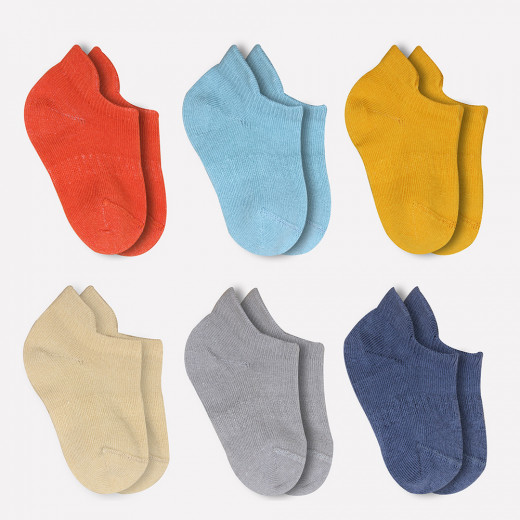 Bistyle 6-Pairs Combed Liner Socks (0-6 m) Colored