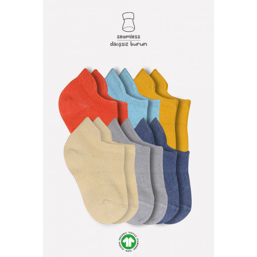 Bistyle 6-Pairs Combed Liner Socks (0-6 m) Colored