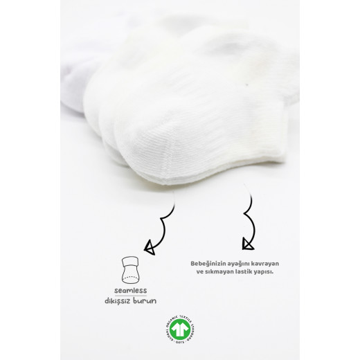 Bistyle 6-Pairs Combed Liner Socks (0-6 m) White