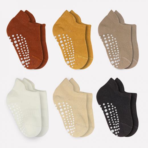 Bi̇style 6-Pairs Combed Non-Slip Liner Socks (6-12 m) Colored