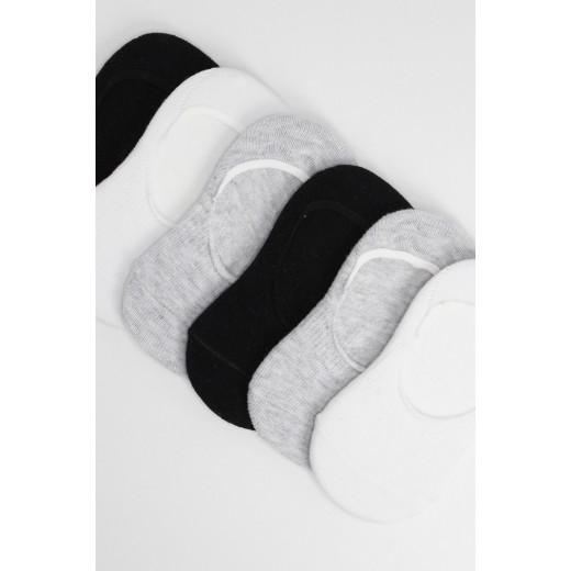 Bistyle 6-Pairs Baby Ballerina Socks (0-6 m) (Grey, White, Black)