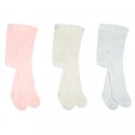 Bistyle 3-Pairs Combed Cotton Tights (12-24) (Pink, Grey, Beige)