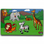 My school educational wooden puzzle jungle toy