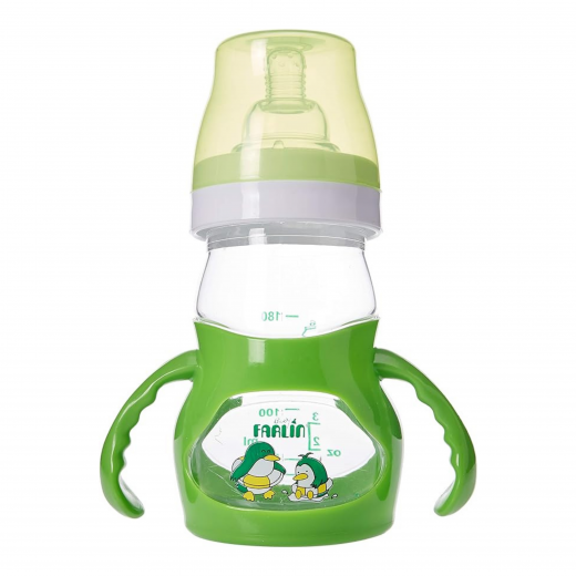 Farlin Feeding Bottle Plastic for Baby , 180ml - Green