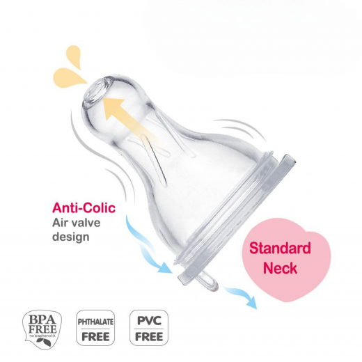 Farlin Standard Neck Feeder with Handle, 240ml, Pink