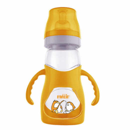 Farlin Feeding Bottle Plastic for Baby, 250ml- Orange