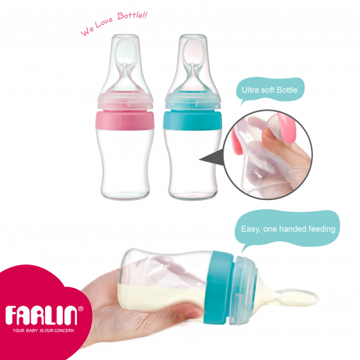 Farlin 150 Wide Neck Transbottle Silicone Feeder (Pink)