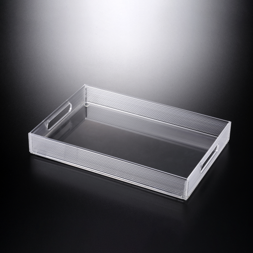 Vague Acrylic Serving Tray 43 centimeters x 30.5 centimeters Silver