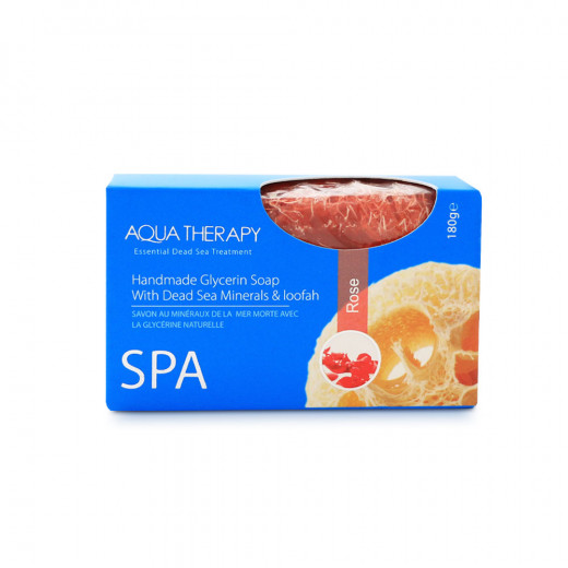 Aqua Therapy Hand Made Glycerine Soap ( Rose), 180g [With Loofah]