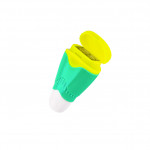 plastic pencil sharpenerdouble hole（+eraser）, 4*3*6.8cm, 24.9g 4 colors assorted