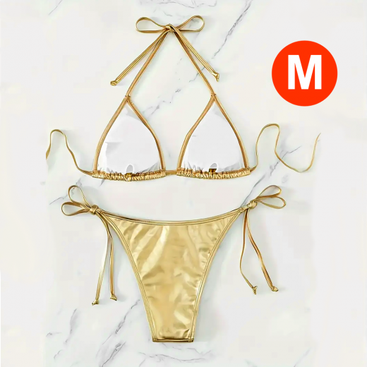 Golden metallic 2 set bikini size M