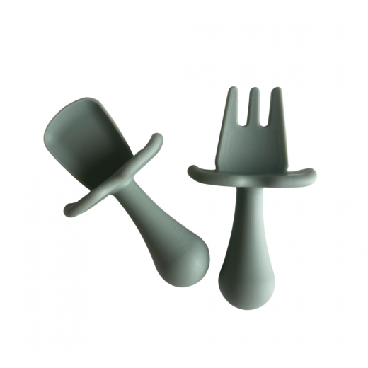 Babyccino, Training Spoon & Fork, Green