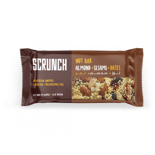 Scrunch Almond, Sesame, Dates Bar - 40gm