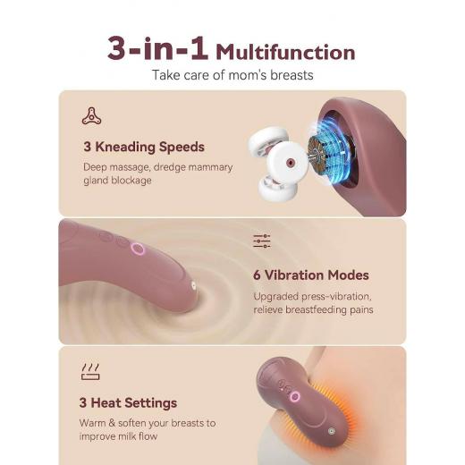 Momcozy 3-in-1 Kneading Lactation Massager