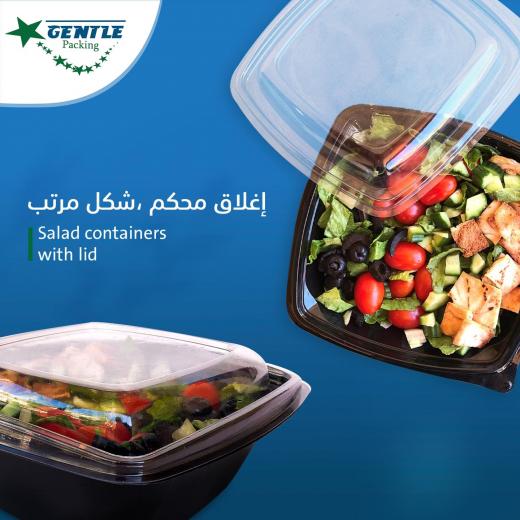 Food Storage Container With Separate Lid 1000ML - Black - 50 Pieces