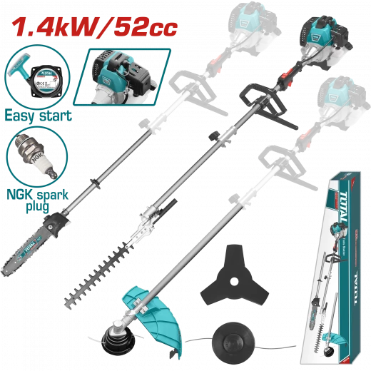ماكنه متعددة 4 في 1 1 قص وتقليم وتشكيل بنزين 52 سم3 / 1.4 كيلوواط من توتال