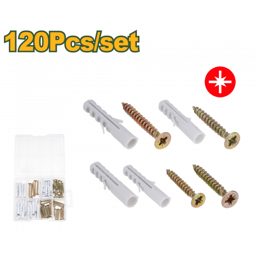 Jadever set of screws and wedges, 120 or 140 pieces