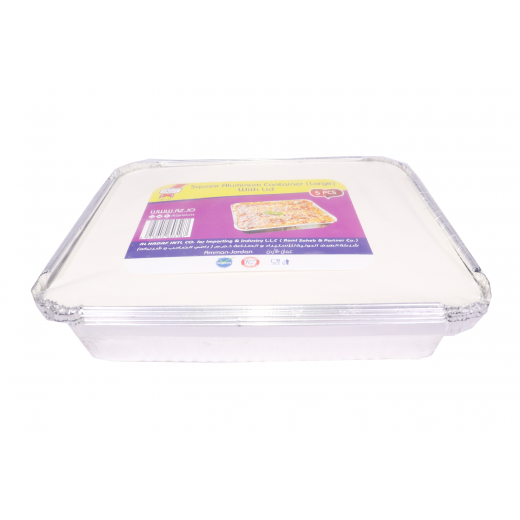 RZ Large Square Aluminum Container 22cm - 5 Pieces