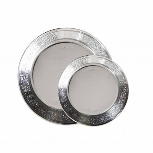 Plastic Plates Round Silver 18 cm - 25 Pieces