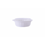 RZ Plastic Containers Round White Microwavable with Lid - 50 PCS